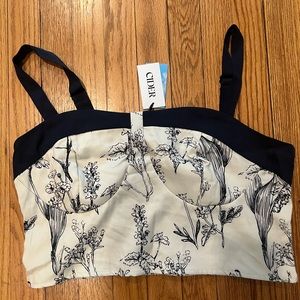 Cider Dark Garden Cropped Tank Top Size 2x NWT